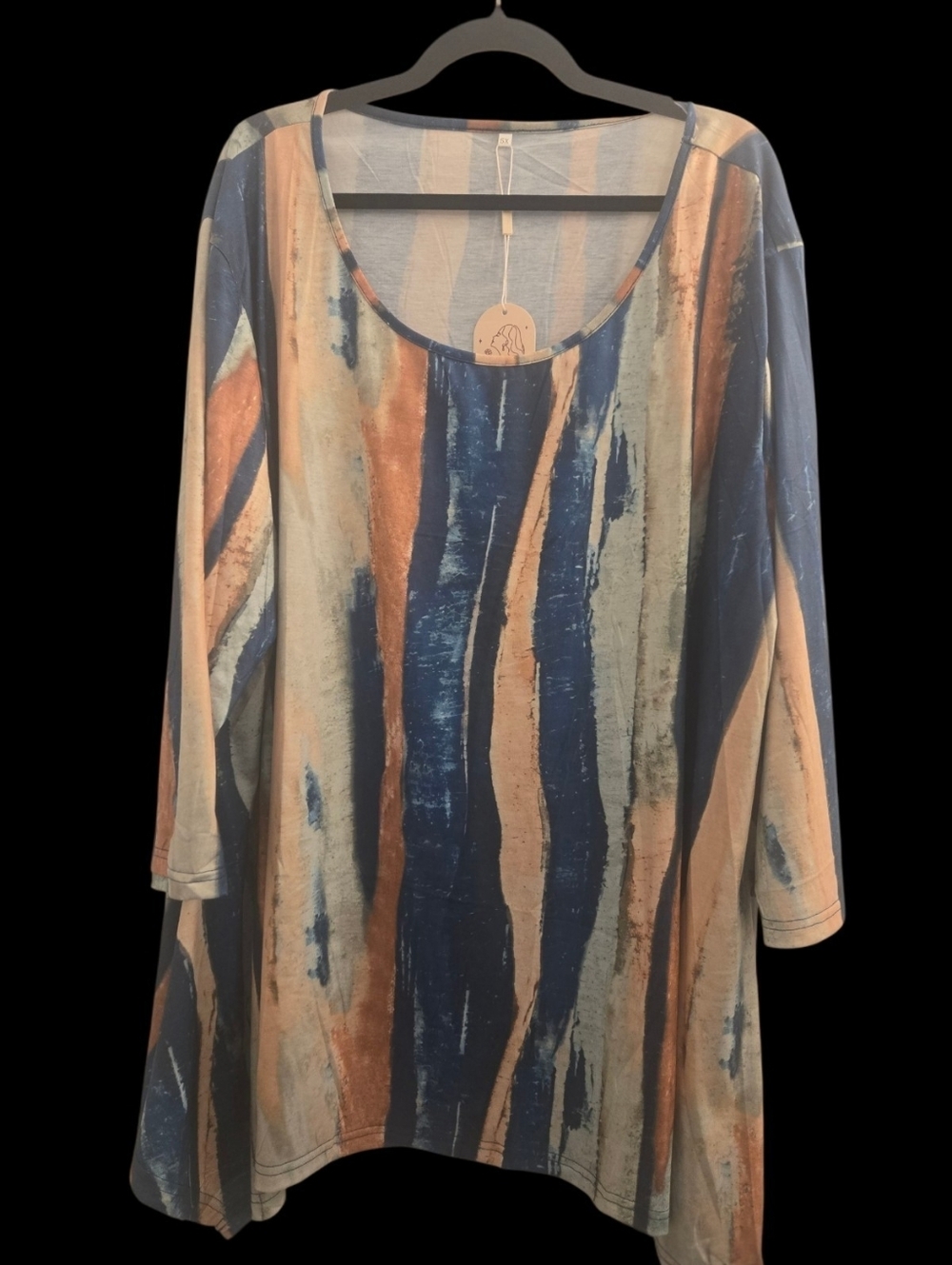 Womens Plus Multi-colored Tunic Top